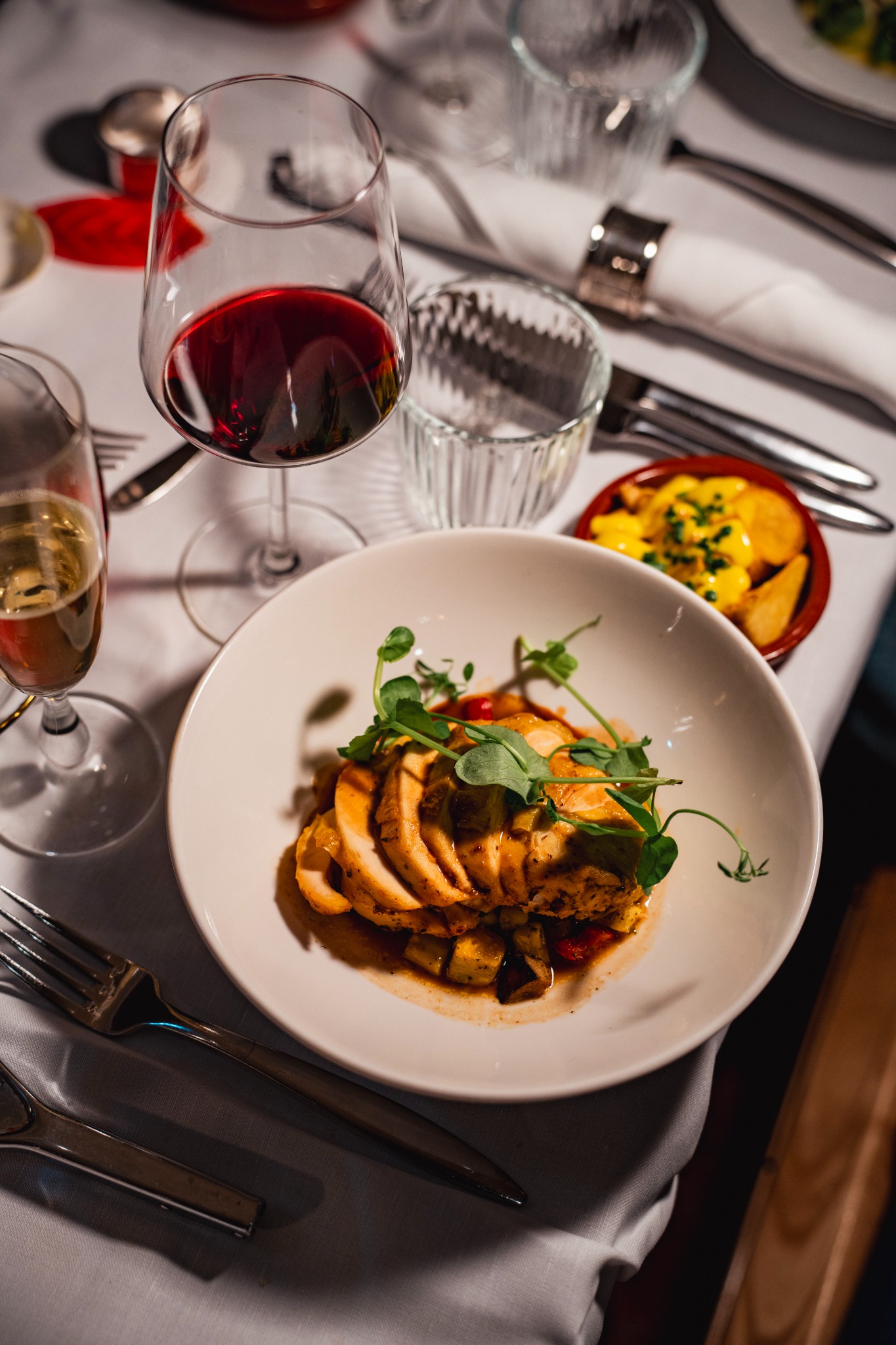 Fine dining on Amsterdam canal boat